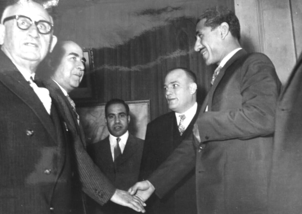 Welcoming Field Marshal Abdel Hakim Amer at the Presidential Palace, Damascus