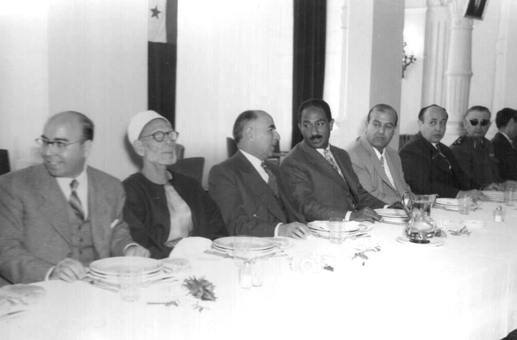 Welcoming President Anwar al-Sadat at the Aleppo Club, Syria